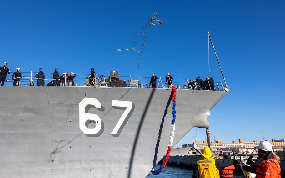 The USS Cole returns to Naval Station Norfolk