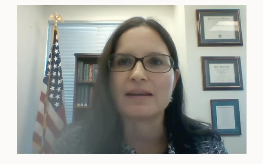 A video screen grab shows U.S. District Judge Aileen Cannon. On Friday, July 5, 2024, Cannon was asked by lawyers representing Donald Trump to partially pause the government’s classified documents case against the former president so she can decide how the U.S. Supreme Court’s new ruling on presidential immunity might apply to the proceedings. 