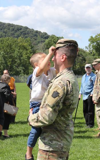 Family and friends bid farewell before Pennsylvania Army National Guard members deploy