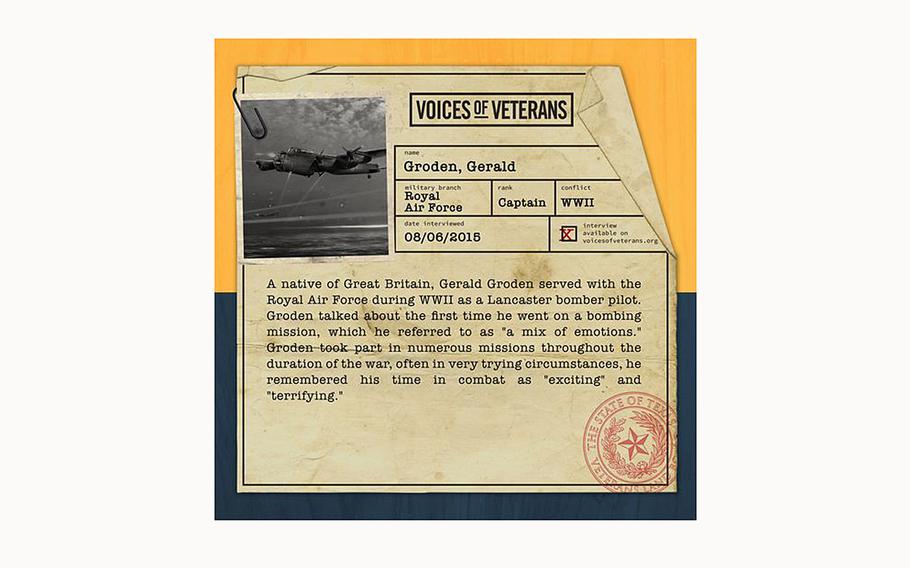 The Texas Veterans Land Board has introduced the next installment of its Voices of Veterans Program highlighting the service of WWII veteran Capt. Gerald Groden.