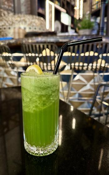 The mint lemonade is a refreshing option at Melenzane, an Italian restaurant in Manzana, Bahrain. No alcoholic beverages are served at the restaurant.