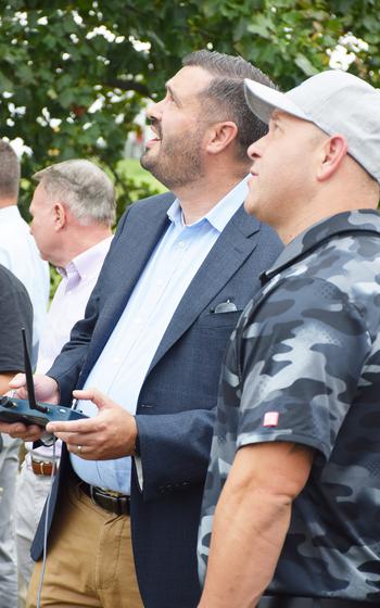 DOD official Drew Walter operates a drone in Richmond, Ky., Sept. 18, 2024.