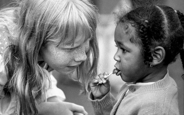 Hed: Just kids, 1978

Wiesbaden, West Germany, July 1978: President Jimmy Carter's daughter, Amy, talks with two-year-old Donya Richards, the daughter of a U.S. Army sergeant, at Wiesbaden Air Base. Amy's dad was beginning a four-day visit to Germany that was capped by an economic summit meeting of the leaders of the U.S., France, West Germany, Canada, Italy, Japan and the U.K.

Looking for Stars and Stripes’ historic coverage? Subscribe to Stars and Stripes’ historic newspaper archive! We have digitized our 1948-1999 European and Pacific editions, as well as several of our WWII editions and made them available online through https://starsandstripes.newspaperarchive.com/

META TAGS: U.S. president; diplomacy; 