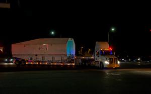 A Boeing-built satellite being transported to LAX for delivery to Cape Canaveral Air Force Station, Florida in 2018.