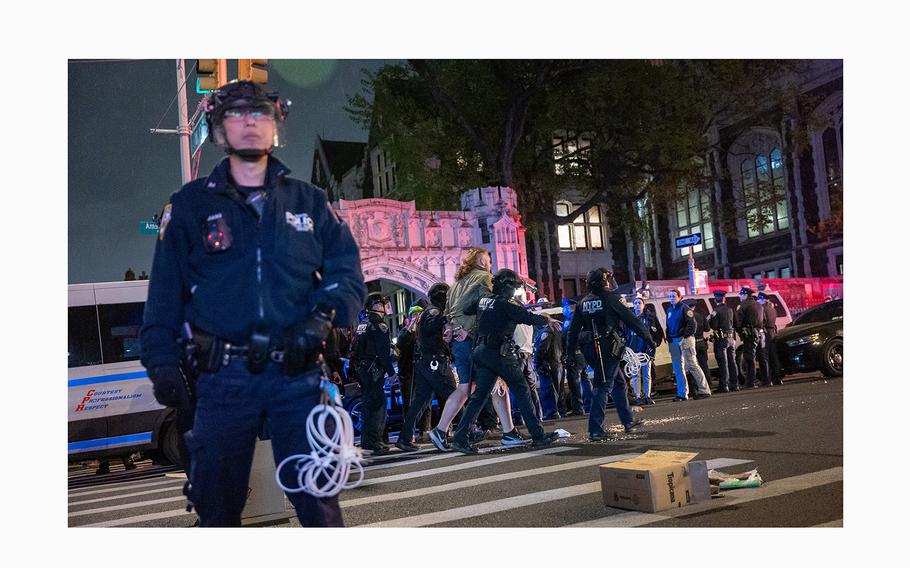 NYPD cops hoist US flag at City College after school worker tosses away ...