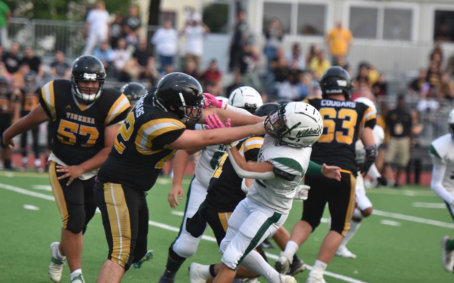 There was plenty of activity on both sides of the line Friday, Sept. 20, 2024, during a Division II football battle between Naples and Vicenza.