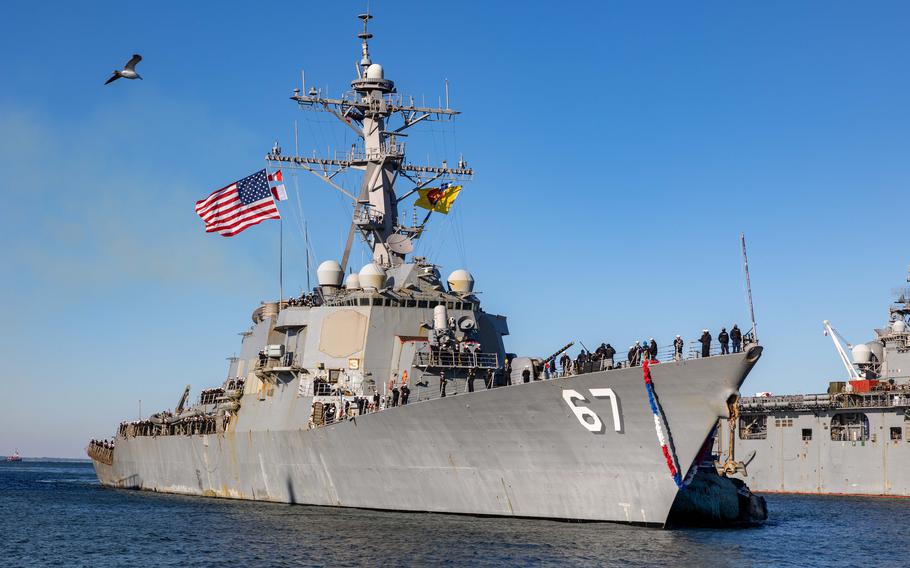 The USS Cole returns to Naval Station Norfolk