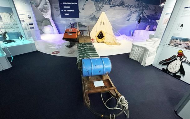 The International Antarctic Centre in the Harewood suburb of Christchurch opened in 1992. It features several Antarctica experiences, including a polar-storm room chilled to 46.4 degrees Fahrenheit with a tent and a snowmobile.