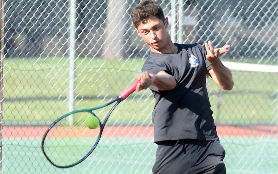 Freshman Ryunosuke Roesch may be new to Yokota's tennis team, but he's not new to tennis.