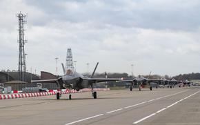 U.S. Air Force F-35A Lightning II jets arrive at RAF Lakenheath, England, Dec. 15, 2021. The F-35A is one of two nuclear-capable aircraft stationed at Lakenheath. A recent report says the Air Force is preparing for the possibility of restoring the nuclear weapons mission at the base. 