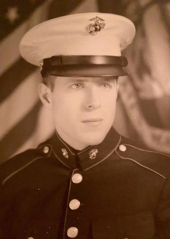 Steve Greene’s U.S. Marine Corps enlistment photo from 1966. 