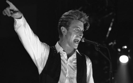 Frankfurt, Germany, Apr. 5, 1990: David Bowie performs at the Festhalle in Frankfurt, Germany, during what was billed as the last tour in which he would perform his greatest hits. The playlist for each show of the English musician's Sound and Vision tour was determined by fans' call-in votes.

Want to see who's performing near you? Check out the Live Music Events section on Stars and Stripes' Community sites.
https://www.stripes.com/communities/

META TAGS: concert; entertainment; music; 