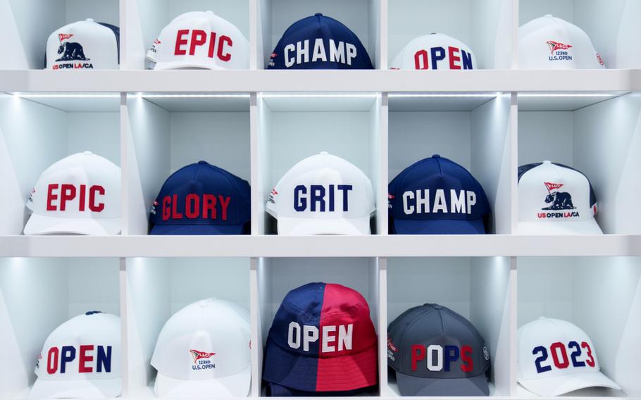 Merchandise at the Los Angeles Country Club ahead of the U.S. Open.