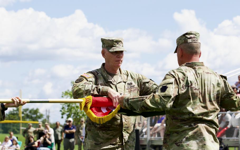 Family and friends bid farewell before Pennsylvania Army National Guard members deploy