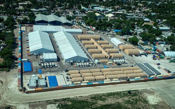 View of the Kenyan-led Multinational Security Support mission base located near Port-au-Princes international airport in Haiti.