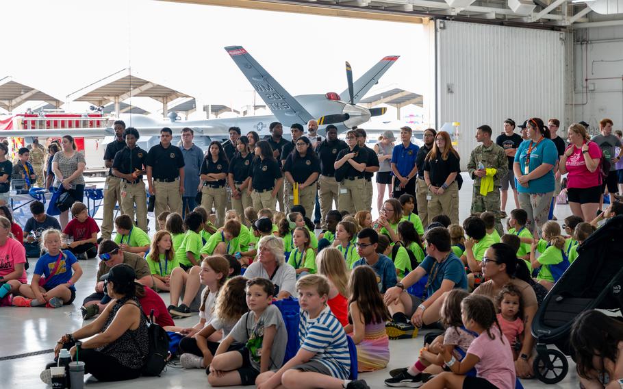 Local students and their parents participate at the 2024 Wings Over Whiteman STEM Fest at Whiteman Air Force Base, Mo., July 12, 2024. 