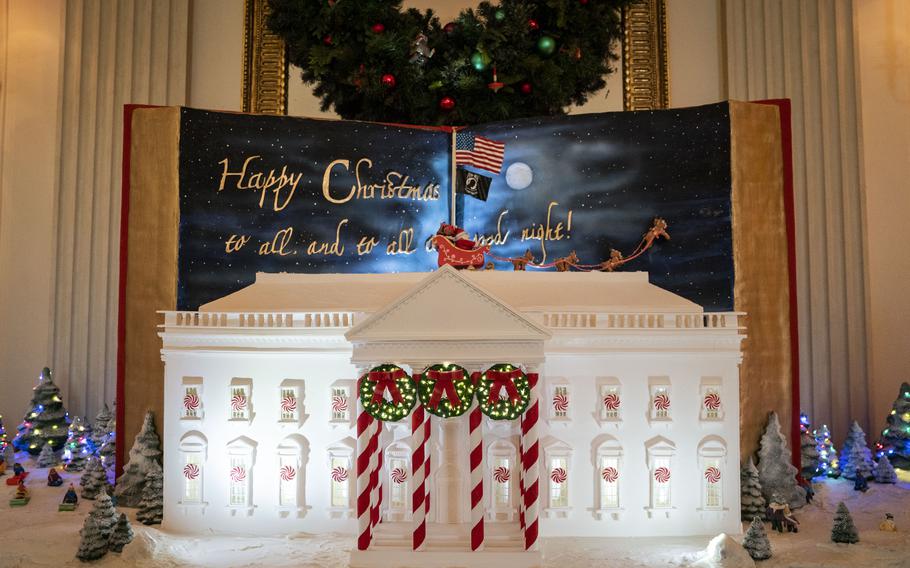 This year’s White House gingerbread house is inspired by the 200th anniversary of the publication of “’Twas the Night Before Christmas.” Work began on the creation in October. 