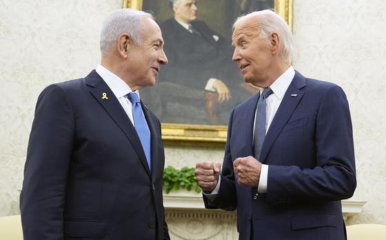 President Joe Biden meets with Israeli Prime Minister Benjamin Netanyahu in the Oval Office of the White House in Washington on July 25, 2024.