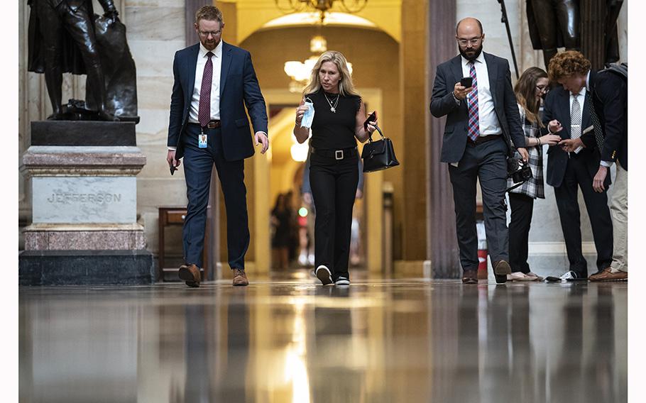 Rep. Marjorie Taylor Greene, R-Ga., on Capitol Hill in Washington, D.C., on July 29, 2021. 