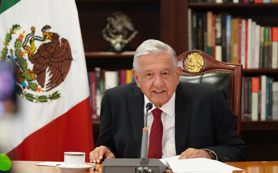 Mexico’s president at desk