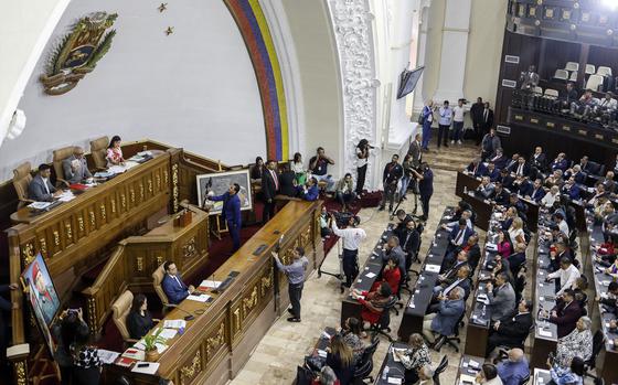 General view of Venezuela's National Assembly during the presentation ...