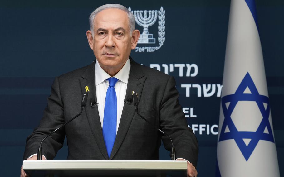 Israeli Prime Minister Benjamin Netanyahu speaks during a news conference in Jerusalem on Sept. 2, 2024.