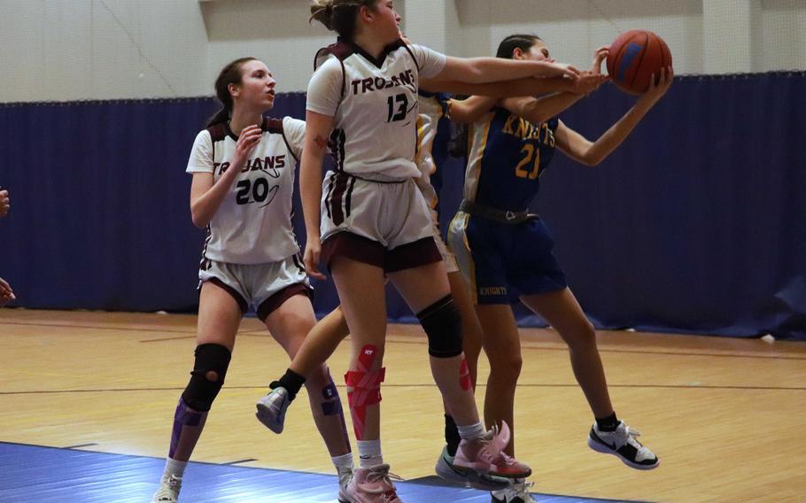 Annabelle Rudd grabs a rebound.