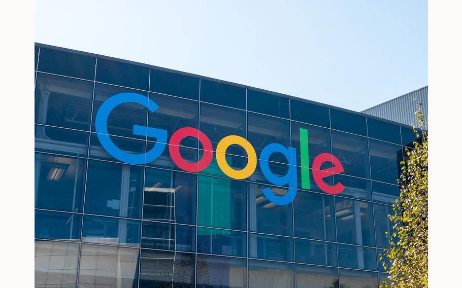 The Google logo at Alphabet’s Googleplex headquarters in Mountain View, Calif., as seen on Sept. 25, 2018. 