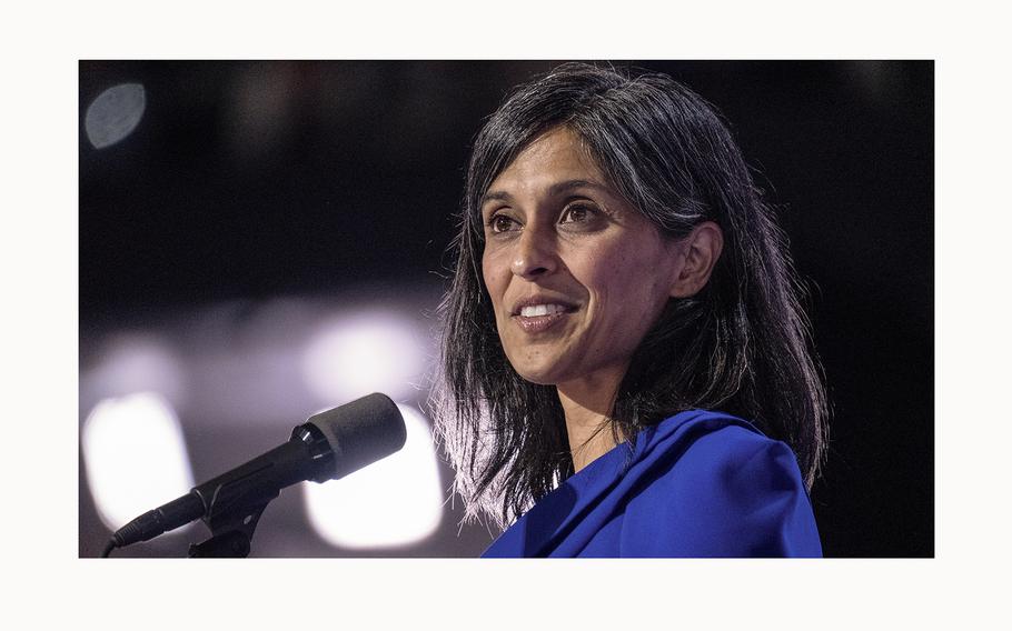 Usha Vance at the Republican National Convention on July 17. MUST CREDIT: 