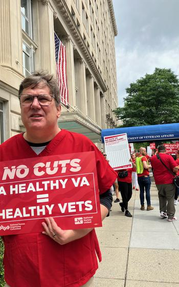 “We do not have enough nurses to do the job, and the VA is not hiring,” said Tom Bewick, an intensive care unit nurse at the Albany Stratton VA Medical Center in New York. Bewick, who has worked for the VA for 20 years, was one of the organizers of the rally in Washington on Thursday, June 6, 2024, by VA nurses who were protesting chronic staffing shortages at VA hospitals and clinics.