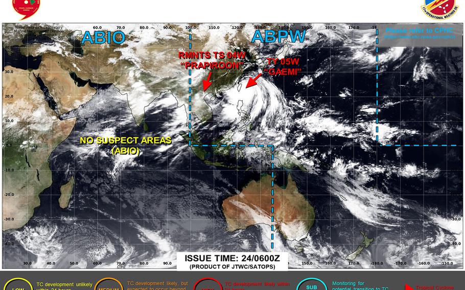 Forecast Category 4-equivalent winds have begun rumbling ashore over northeastern Taiwan. Philippines and southwestern Japan islands also affected.