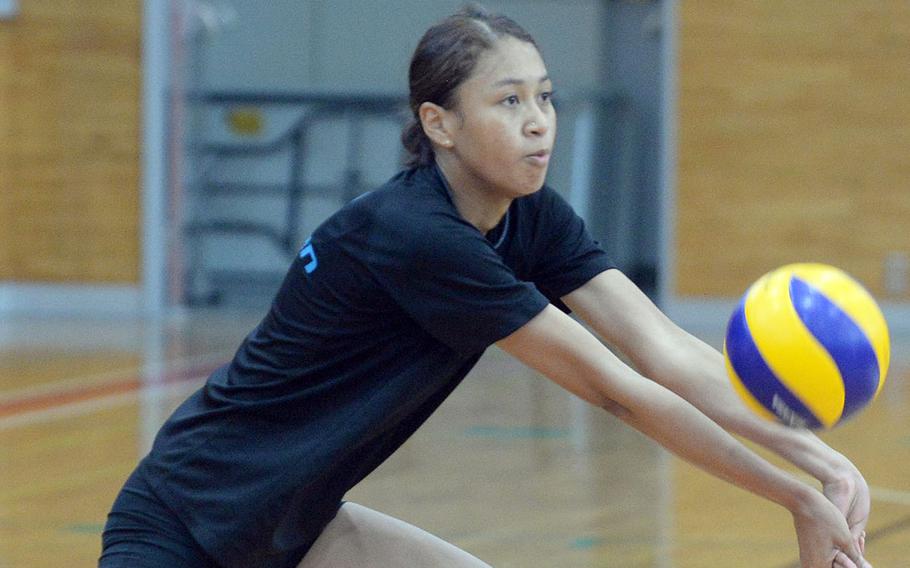 Sophomore Mila Nishimura-Reed steps into the role of middle blocker for E.J. King's volleyball team.