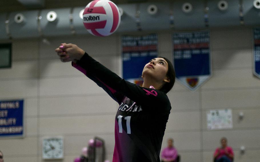 Nicole Suh bumps the ball.