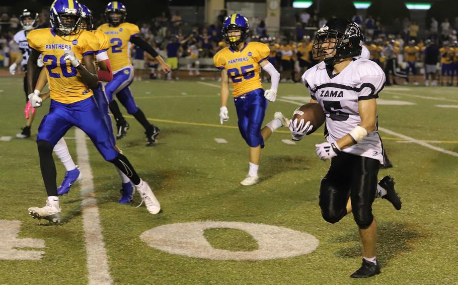 Isaiah Segarra scored Zama’s first touchdown, on a 6-yard first-half run.