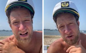 Video screen grabs show Dave Portnoy, founder of Barstool Sports, telling of his misadventure at sea and how the Coast Guard rescued him.