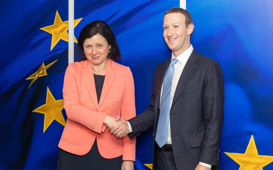 Věra Jourová, Vice-President of the European Commission in charge of Values and Transparency, received Mark Zuckerberg, CEO of Facebook