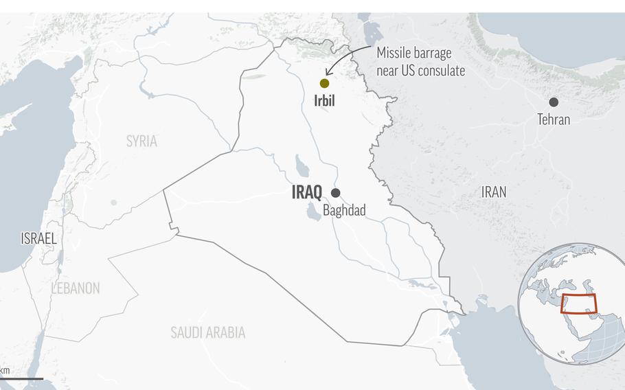 A map of Iraq.