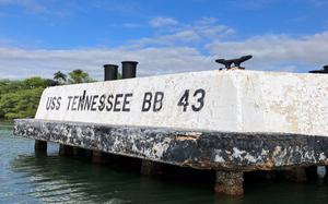 A mooring quay in Pearl Harbor bears the name of the ship that was anchored there on Dec. 7, 1941. A National Park Service preservation project has repaired the quay and removed the name.