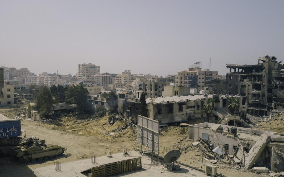 The ruins of al-Shifa Hospital, the largest medical complex in the Gaza Strip, in Gaza City.