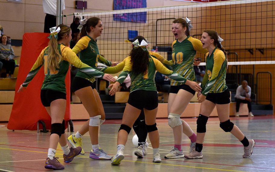 Alconbury celebrates a set victory.