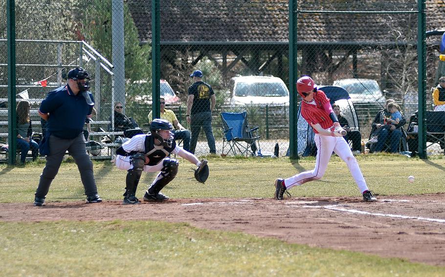 Bryant Lokey hits the ball.