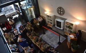 Julie Taufa’asau, the Military Family Readiness Center flight chief, talks about the genesis of the agency’s spouse hub at its grand opening Oct. 28, 2024, at Ramstein Air Base, Germany. The hub is meant to help spouses transition to life in the surrounding Kaiserslautern Military Community, the largest U.S. military community overseas.