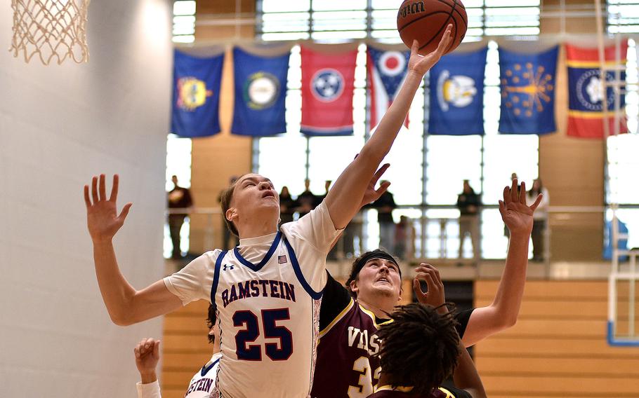 Kelan Vaughan goes after a rebound.