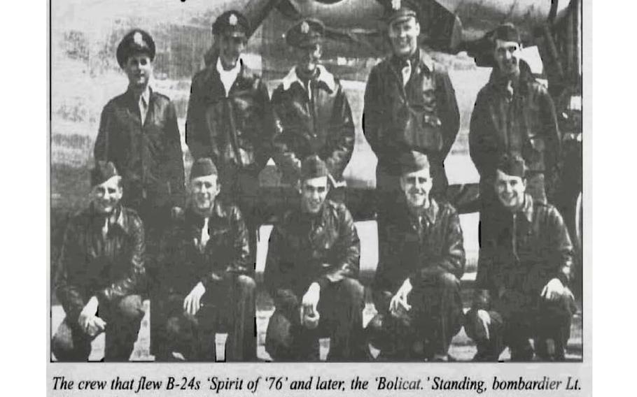 The crew of the B-24. U.S. Army Air Forces Tech. Sgt. Robert Allen was the radio operator. 