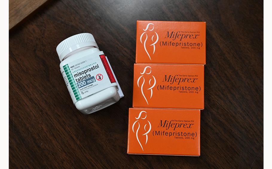 Mifepristone (Mifeprex) and misoprostol, the two drugs used in a medication abortion, are seen at the Women’s Reproductive Clinic, which provides legal medication abortion services, in Santa Teresa, New Mexico, on June 17, 2022. 