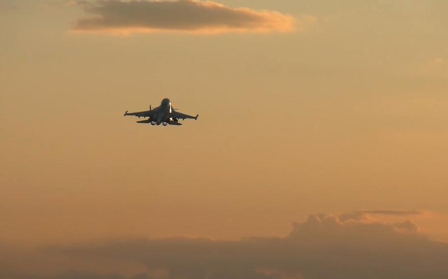 An Su-34 bomber of the Russian air force.