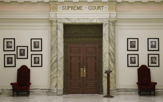 The Oklahoma Supreme Court is pictured in the state Capitol building in Oklahoma City, May 19, 2014. The Oklahoma Supreme Court ruled Tuesday, June 25, 2024, that the approval of the nation's first state-funded Catholic charter school, St. Isidore of Seville Catholic Virtual Charter School, is unconstitutional. 