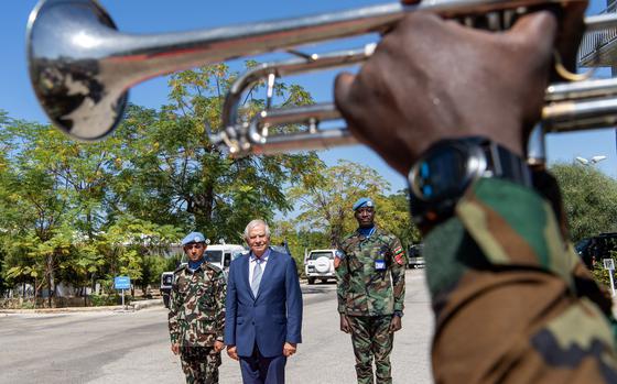 E.U. foreign policy chief and leader of U.N. peacekeeping force in Lebanon in southern Lebanon, Sept. 11, 2024.