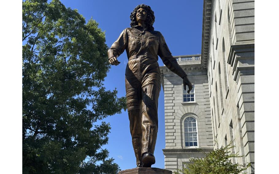 A statue of Christa McAuliffe