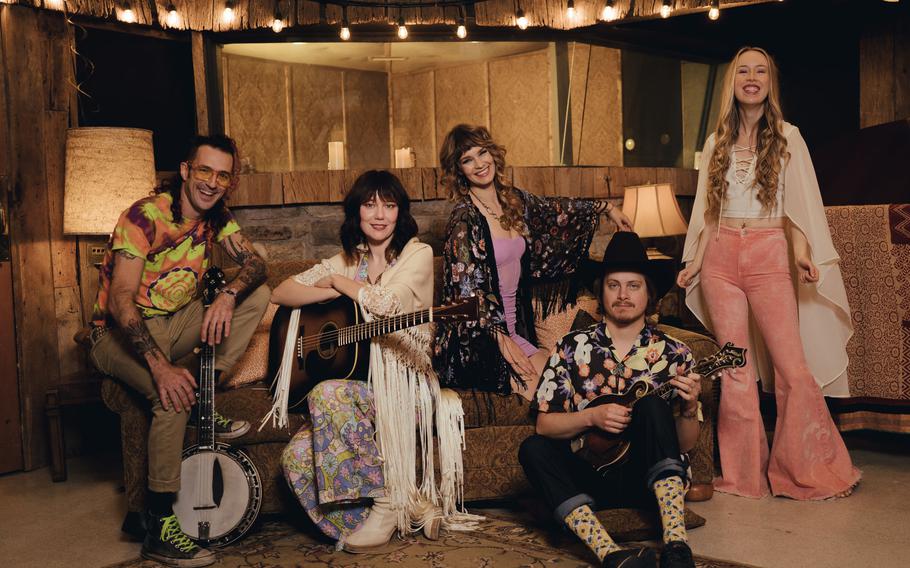 Molly Tuttle and Golden Highway, from left: Kyle Tuttle, Molly Tuttle, Shelby Means, Dominick Leslie and Bronwyn Keith-Hynes.